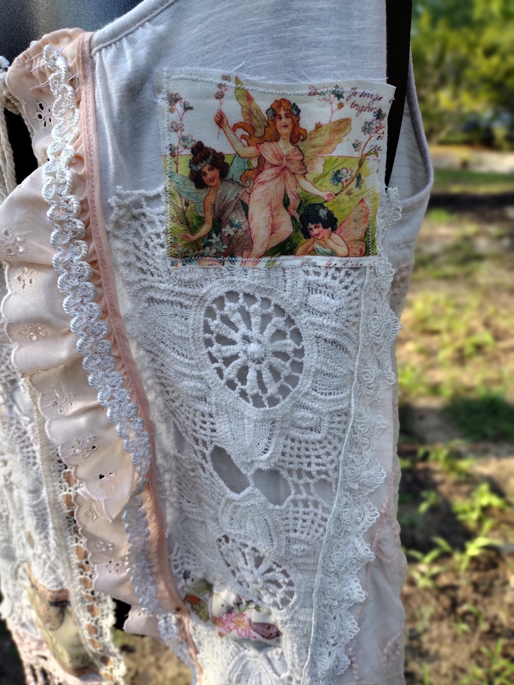 Boho Crochet Fringe Vest - Wearable Art - Picture 5 of 5